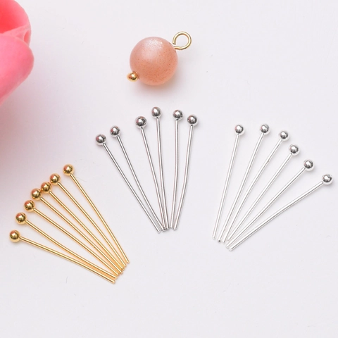 Copper Ball Head Pins Gold Plated For DIY Jewelry Making Findings Earrings Connecting Accessory Handcrafted Supply Findings