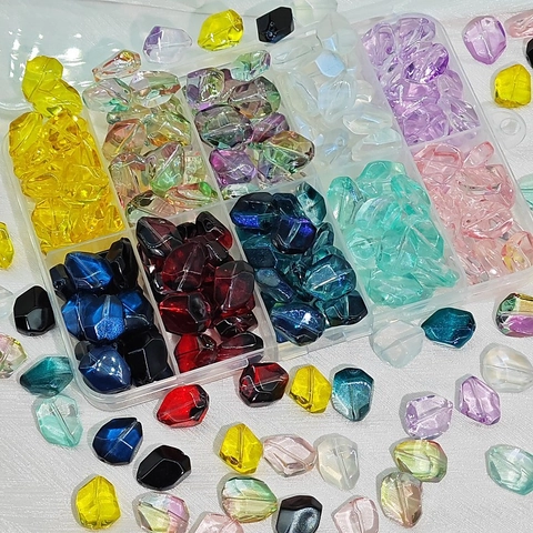 Irregular Lampwork Glass Beads For Handmade DIY Necklace Bracelet Jewelry Making Multi Color Transparent Glass Beads Craft Accessories