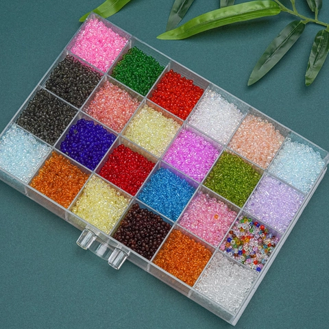 Colorful Transparent Glass Seed Beads For DIY Jewelry Making Bracelet Necklace Accessories Small Round Spacer Beads Handmade Craft Materials