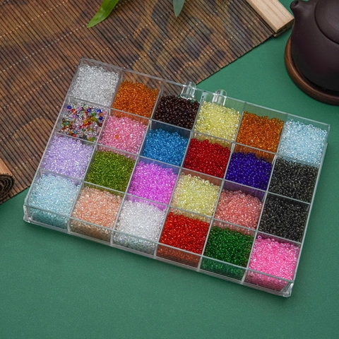 Colorful Transparent Glass Seed Beads For DIY Jewelry Making Bracelet Necklace Accessories Small Round Spacer Beads Handmade Craft Materials