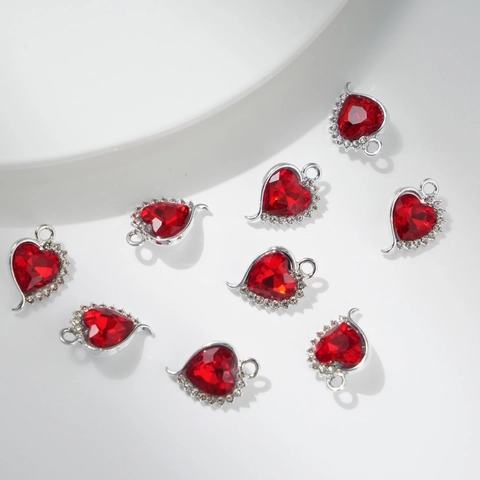 Pendentif en Alliage en Forme de Cœur avec Strass pour Fabrication de Bijoux DIY Collier Bracelet Rétention Couleur UV