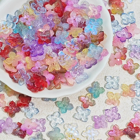 10mm Flower Glass Beads Lampwork Petal Beads For DIY Jewelry Making Bracelets Necklaces Crafts Lacquered Finish Supplies