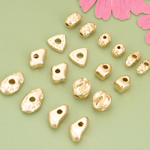 Copper Plated Gold Silver Irregular Geometric Spacer Beads DIY Jewelry Making Accessories For Necklace Bracelet Handmade