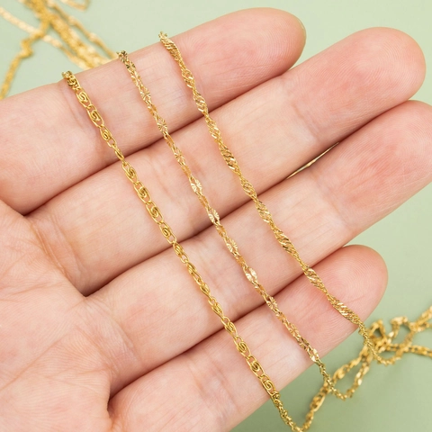 Edelstahl 18K Vergoldet DIY Schmuckkette Gliederkette Vielseitiges Halskettenzubehör Für Handgefertigten Bastelbedarf