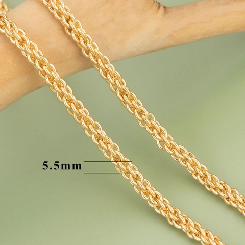 18K Gold Plated Copper Jewelry Chains For DIY Necklace Bracelet Making Various Styles Manual Metal Chain Materials 1 Meter