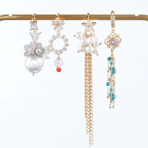 DIY Schmuckzubehör 18K Vergoldet Rhodiniert Kupfer Zirkonia Blume Geometrisch Ohrring Haken Verschlüsse Damen Zubehör