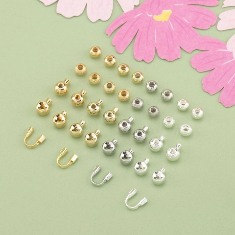 Accesorios para Creación de Joyas DIY Cobre Galvanizado Oro 18K 14K Rodio Cuentas Espaciadoras Protectores de Hilo
