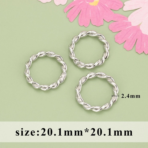 Gold Rhodium Plated Brass Twisted Pattern Rings DIY Jewelry Making Findings Accessories Minimalist Metal Finger Rings