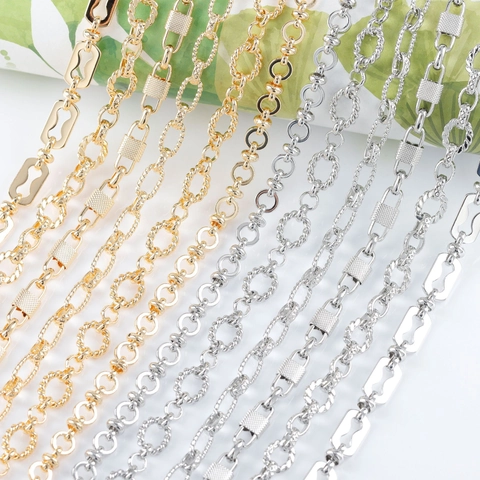 18k Gold Plated Copper Jewelry Chain Korean Simple Infinity Cross Link For DIY Necklace Bracelet Making Findings Supplies