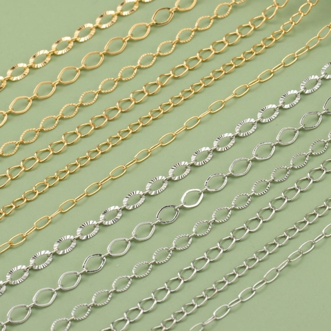 DIY Jewelry Making Chain 18K Gold Plated Copper Paperclip O-Chain Cable Chain Roll For Necklace Bracelet Findings