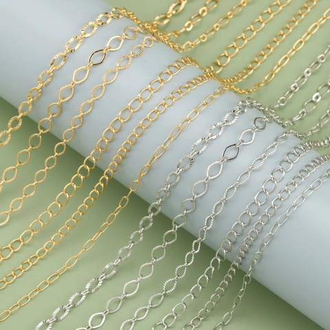 DIY Jewelry Making Chain 18K Gold Plated Copper Paperclip O-Chain Cable Chain Roll For Necklace Bracelet Findings