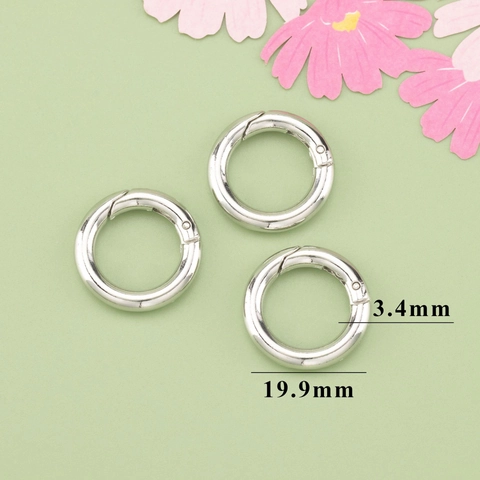 Copper Gold Silver Plated Round Spring O-Ring Open Connector Clasp For DIY Jewelry Making Bag Keychain Accessories
