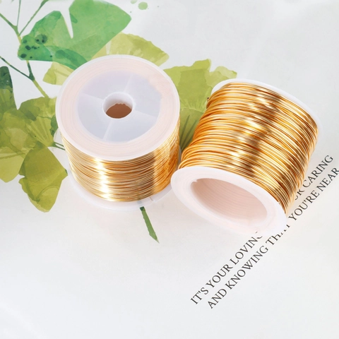 18K Gold Plated Copper Wire For Jewelry Making DIY Craft Wire For Earrings Necklace Bracelet Handmade Styling Wire Accessories
