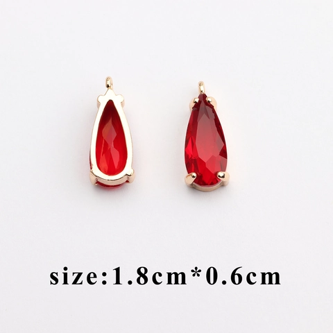 18K Verguld Koper Gefacetteerd Glas Traanvorm Hanger Zonder Ketting DIY Sieraden Maken Slanke Peer Vorm Kristallen Bedels