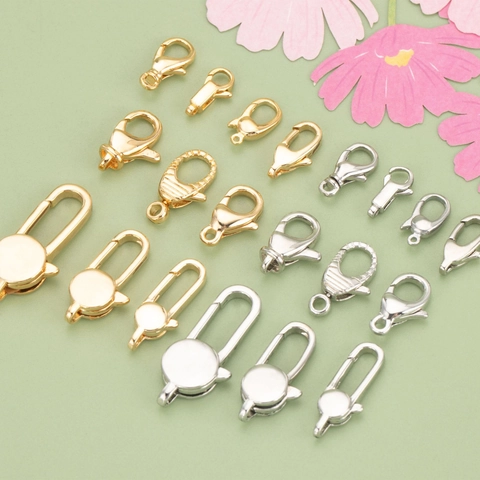 DIY Jewelry Making Lobster Clasps 18K Gold Silver Plated Copper Fastener For Necklace Bracelet Connector Jewelry Findings Accessory
