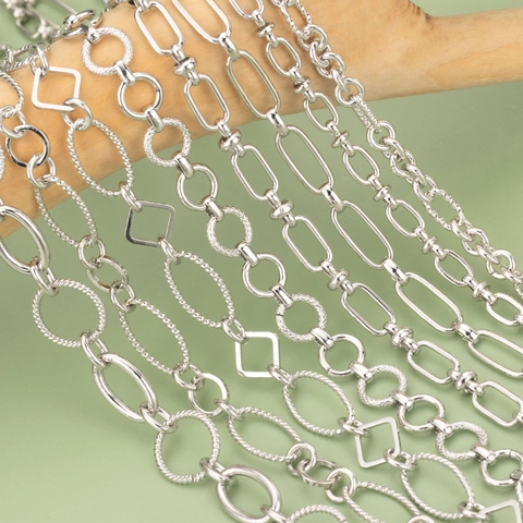 DIY Copper Chain For Jewelry Making 18K Gold Silver Plated Paperclip Cross Link Chain For Necklace Bracelet Handmade Craft
