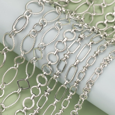 DIY Copper Chain For Jewelry Making 18K Gold Silver Plated Paperclip Cross Link Chain For Necklace Bracelet Handmade Craft