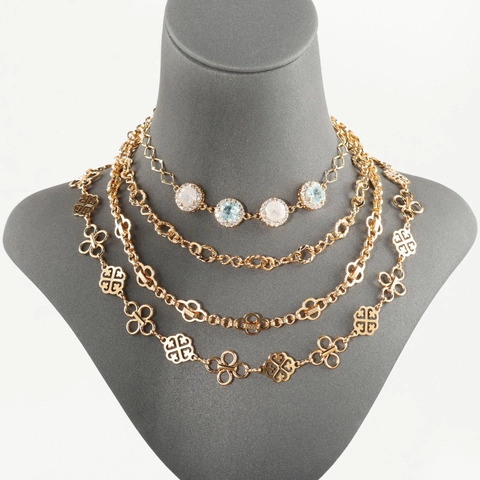 18K Gold Plated Copper Hollow Out Geometric Chain Punk Exaggerated Clover Heart Spiral Pattern Metal Link Chain Jewelry Making Materials