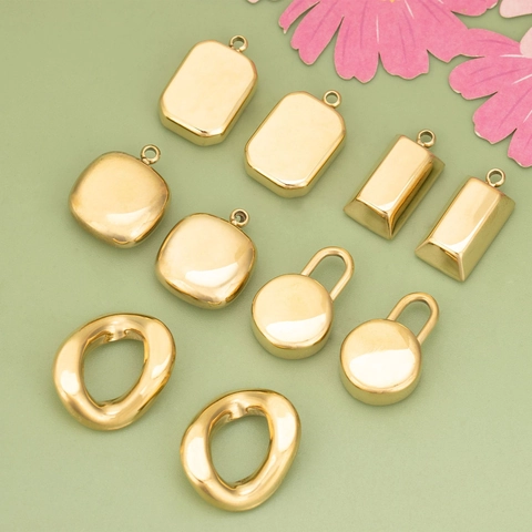 Ciondoli in Acciaio Inossidabile 316L Piccoli Lingotti d'Oro Ciondoli Fai-da-te per Collane Orecchini Bracciali Accessori Minimalisti