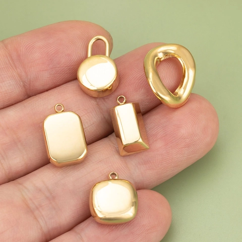 Ciondoli in Acciaio Inossidabile 316L Piccoli Lingotti d'Oro Ciondoli Fai-da-te per Collane Orecchini Bracciali Accessori Minimalisti