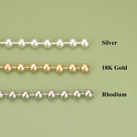 18K Gold Plated Copper Ball Chain Beads For DIY Jewelry Making Accessories Half Finished Necklace Bracelet Bulk Chain Materials