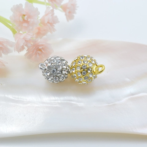 Fermi Magnetici Rotondi Per Gioielli Con Strass Per Collane Bracciali Connettori In Lega Placcati Oro Argento
