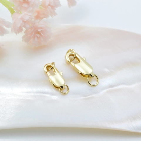 18K Vergoldete Kupfer Karabinerverschlüsse Mit Ringen DIY Schmuckherstellung Zubehör Für Armband Halskette Verbindung