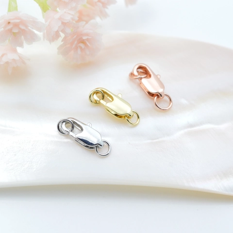 18K Vergoldete Kupfer Karabinerverschlüsse Mit Ringen DIY Schmuckherstellung Zubehör Für Armband Halskette Verbindung