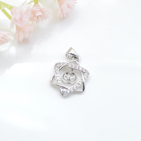 Base per Ciondolo in Rame a Esagramma Con Strass Intarsiati Accessorio per Creazione di Collane con Perle