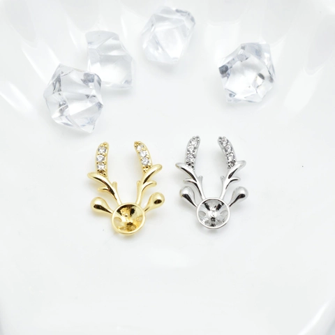 Koper DIY Geweit Hart Vleugels Strass Hanger Zonder Ketting Voor Parels Zetting Lege Basis Sieraden Maken