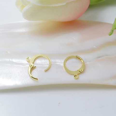 Ganchos para Pendientes de Cobre Chapado en Oro 18K Cierre de Ballestilla Fornituras DIY Ganchos Franceses para Joyería