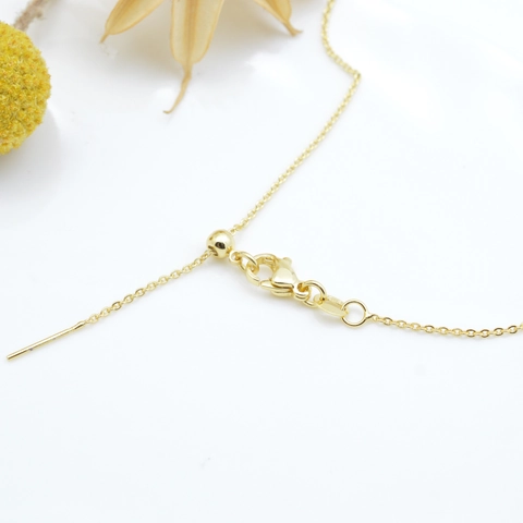 Copper Adjustable DIY Jewelry Chain With Slider Ball And Needle Gold Plated Cable O Chain For Necklace Bracelet Anklet Making