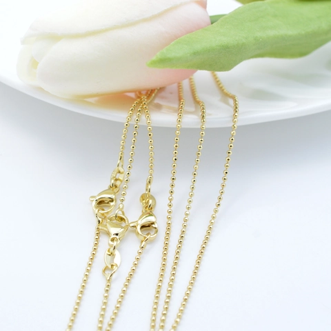 Catena a Sfere in Rame Placcato Oro 18K Collana a Clavicola per Creazione Gioielli DIY Accessorio Elegante Minimalista Donna