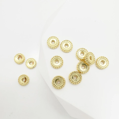 DIY Jewelry Accessories Metal Spacer Beads Round Gear Wheel Spacers Alloy Gold Plated Beaded Edge For Bracelet Necklace Making
