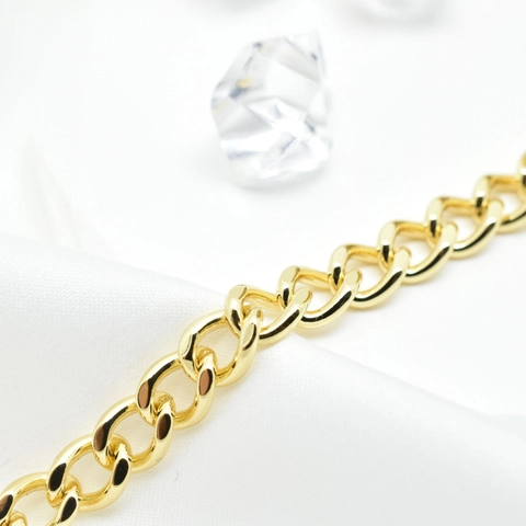 DIY Jewelry Making Accessories Copper 18K Gold Plated Oval Curb Chain Thick O-Shaped Link For Bag Jewelry Findings Supplies