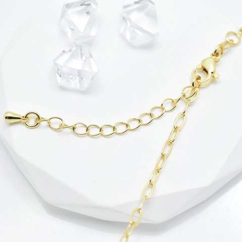 Minimalist Copper Electroplated Asymmetric Curb And Paperclip Chain Necklace With Lobster Clasp Adjustable DIY Jewelry Making Components For Women Men