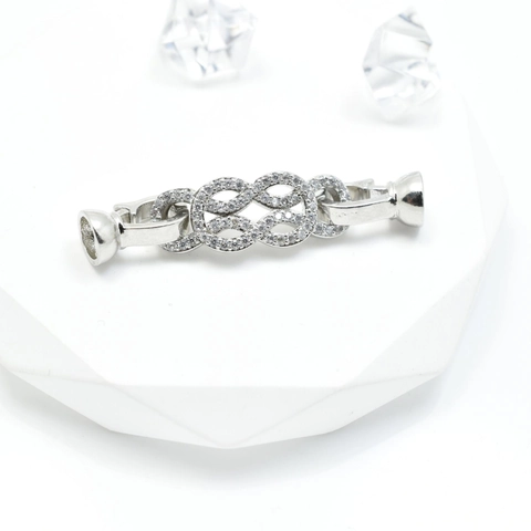 Zirconia Copper Infinity Jewelry Connector Clasp Magnetic Platinum Plated For Necklace Bracelet DIY Jewelry Making Findings
