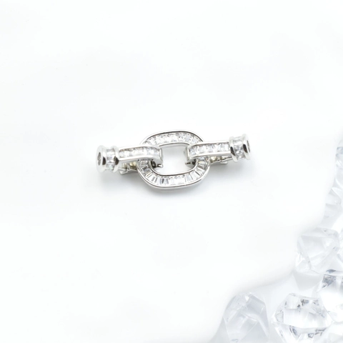 Chiusura Connettore per Collana in Rame Placcato Oro Con Zirconi Baguette per Collana di Künstliche Perle Accessori per Gioielli Fai da Te