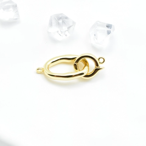 DIY Copper Jewelry Connector Oval Double Ring Clasp Gold Silver Plated Jewelry Making Accessory Connector For Necklace Bracelet