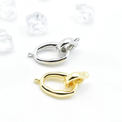 DIY Copper Jewelry Connector Oval Double Ring Clasp Gold Silver Plated Jewelry Making Accessory Connector For Necklace Bracelet