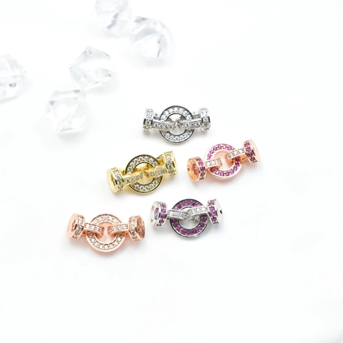Copper Jewelry Connector Clasp Micro Pave Zirconia T-Bar Closure For Necklace Bracelet Making DIY Jewelry Findings