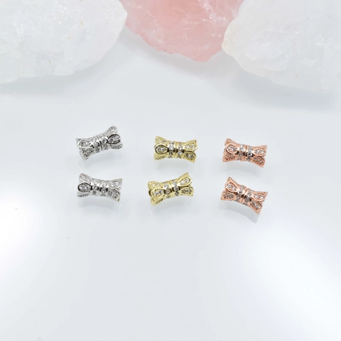 Copper Zirconia Micro Pave Bowknot Necklace Clasp Screw Connectors For DIY Jewelry Making Findings Accessories