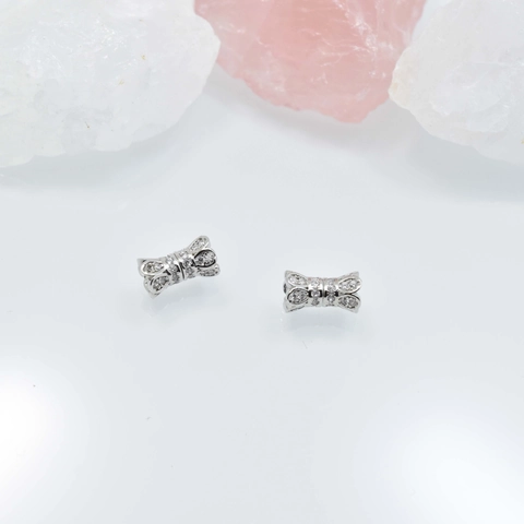 Copper Zirconia Micro Pave Bowknot Necklace Clasp Screw Connectors For DIY Jewelry Making Findings Accessories