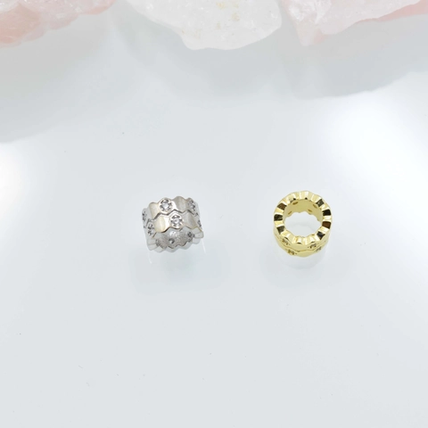 Kupfer 18K Gold Galvanisiert Strass Zwischenperlen Doppelschicht Welle Spitze Kante DIY Schmuckherstellung Zubehör Für Armband