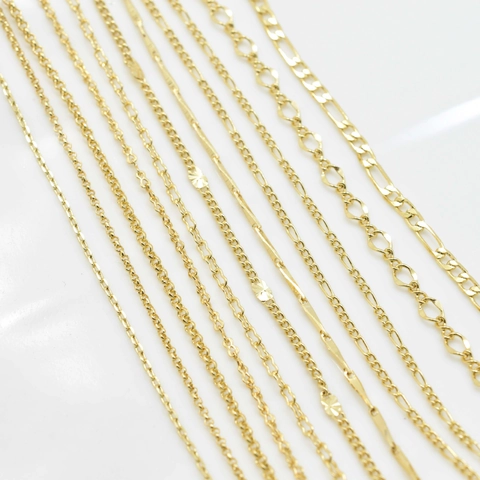 Minimalist Real Gold Plated Copper Chain Necklace For Women Elegant O-Link Figaro Twist Chain Choker Clavicle Necklace Jewelry Gift