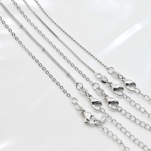 Copper 18K Gold Plated DIY Necklace Chain With Lobster Clasp And Extension Chain For Jewelry Making Handmade Accessories