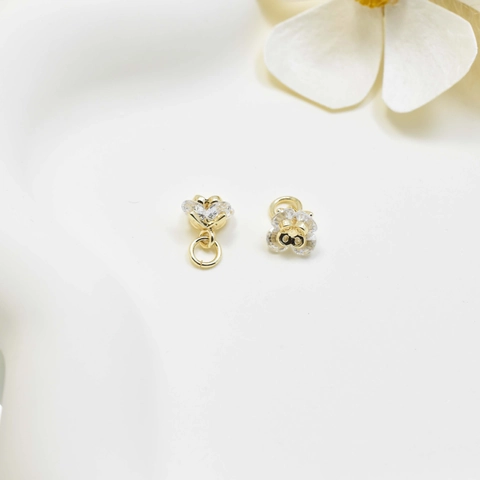14K Gold Gefüllte Blume Anhänger Kupfer Eingelegt Strass Blume DIY Schmuck Herstellung Zubehör Für Ohrringe Halskette