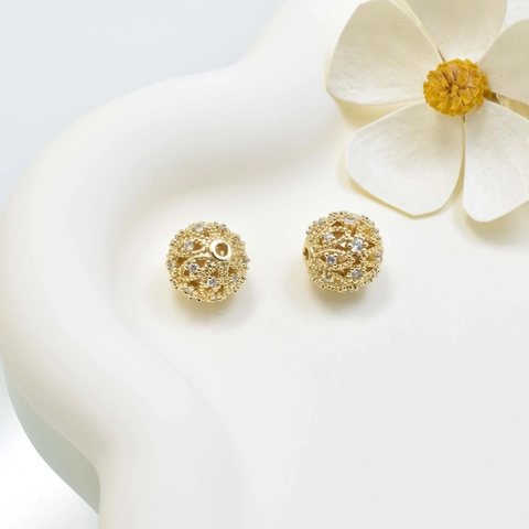 Holle Strass Ingelegde Tussenkralen DIY Sieraden Handgemaakte Accessoires Kleurbehoud Koperen Kralen Voor Armbanden Maken