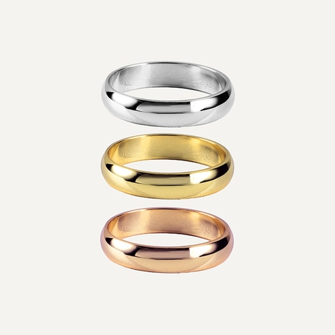 Anillo de Cobre de Superficie Lisa Minimalista Chapado en Oro Plata Oro Rosa Joyería de Moda Anillo para Mujer