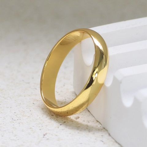 Anillo de Cobre de Superficie Lisa Minimalista Chapado en Oro Plata Oro Rosa Joyería de Moda Anillo para Mujer